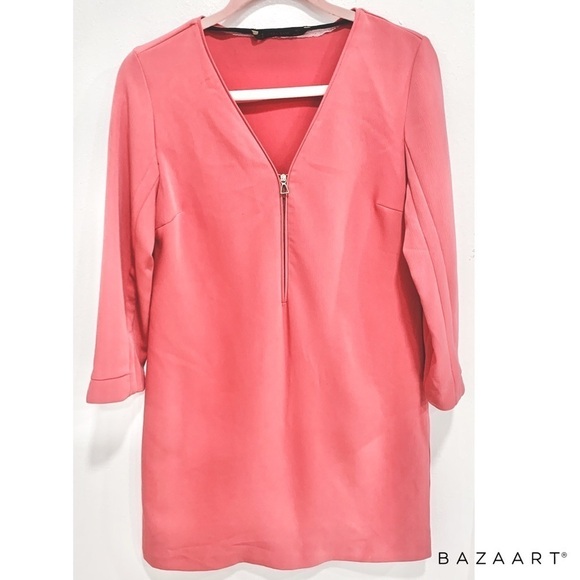 Zara Dresses & Skirts - Zara Basic Zip Front Shift Dress Sz:M
